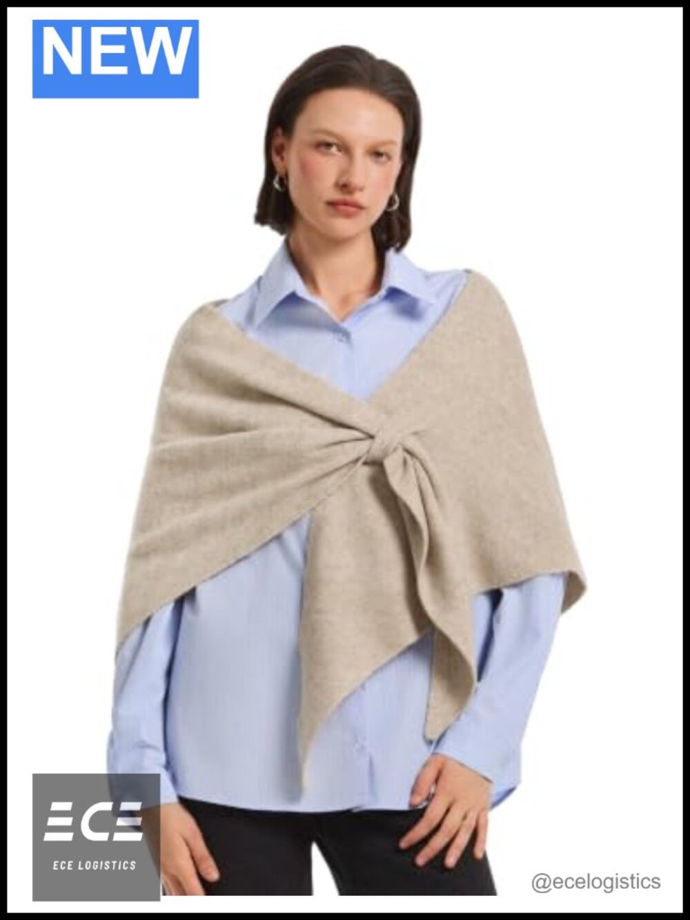 PULI Women Fleece Triangle Scarf Shawl Wraps Poncho Sweater